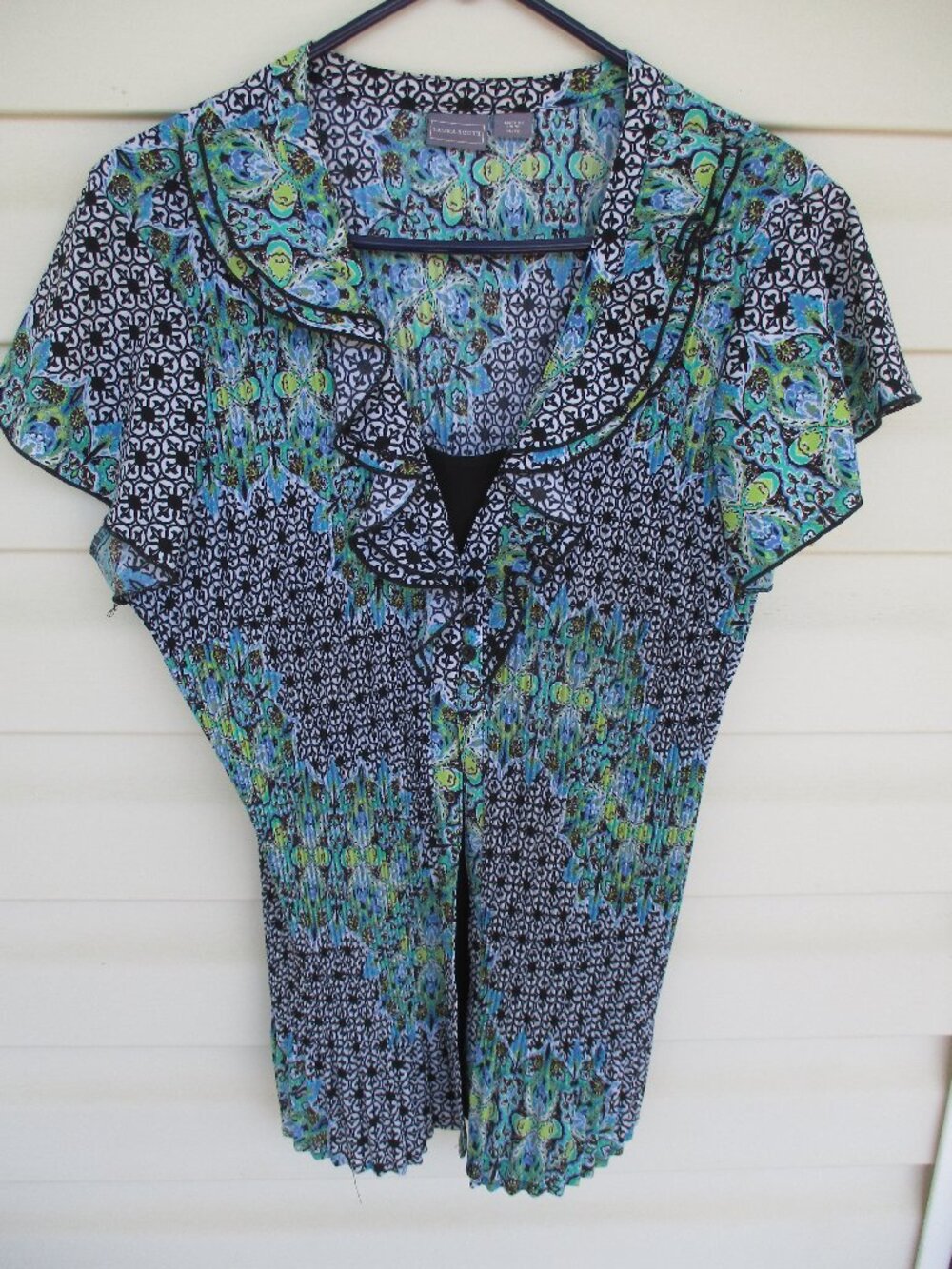 Women's Laura Scott Multicolor Short Sleeve Top/Blouse Size XL